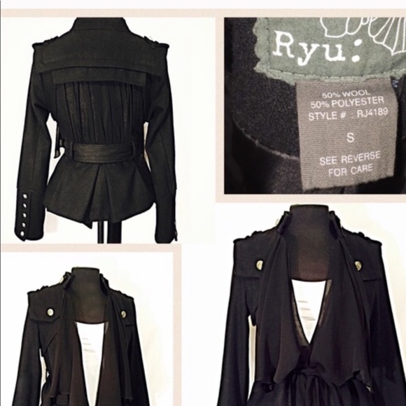 Anthropologie RYU Military Style Jacket Olive - Picture 6 of 7